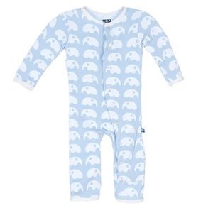 Kickee pants coverall in pond elephant